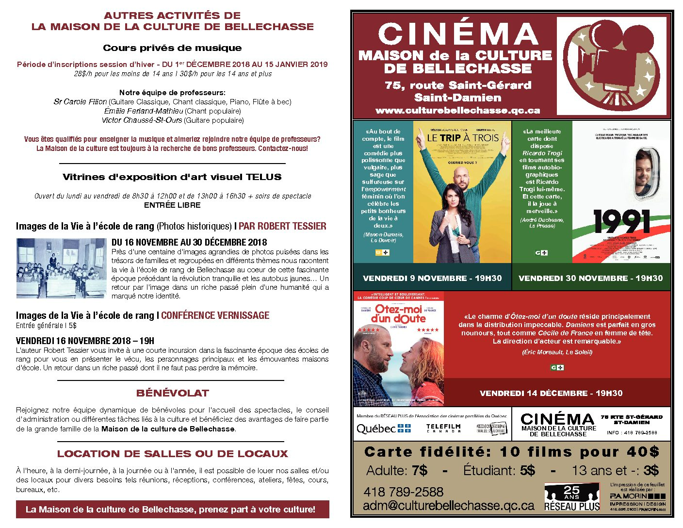 MaisonCultureBellechasse_FeuilletCinéma_NovDéc2018_RV La Maison